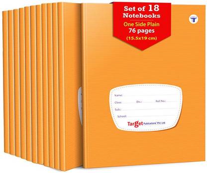 Target Publications Single Line Interleaf Notebooks | 76 Pages |15.5x19cm| Interleaf Copy |Set of 18 Regular Notebook One side ruled & One side Unruled 1368 Pages