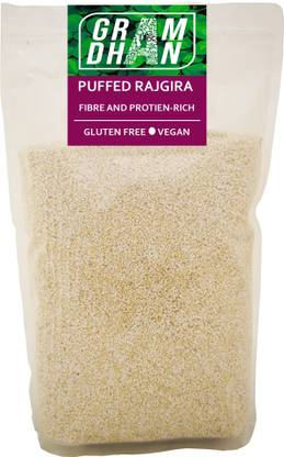 GRAMDHAN Organic Puffed Amaranth/ Rajgira| Gluten Free| Rich in FibeR Grain Amaranth Seeds