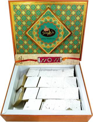 Singla Sweets Singla Sweet Kaju Katli 400g with Rakhi Combo Pack of 2(400g+5g)) Combo