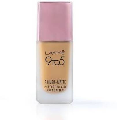 Lakmé 9To5 Primer + Matte Perfect Cover Foundation (W120 Warm Crme, 25 ml) Foundation