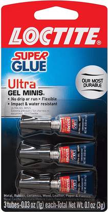loctite 1906107 Super Glue Ultra Gel Minis, Clear, 3-0.03 Oz. Squeeze Tubes Per, 1 Pack Glue