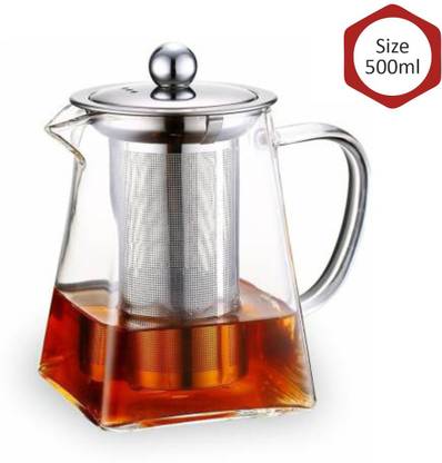 Octavius 500 ml Stainless Steel, Borosilicate Glass Kettle Jug