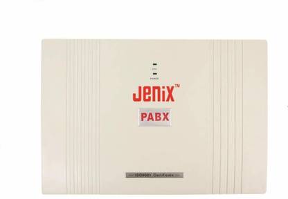 jenix enix epabx Telephone Intercom System 4 Main/Trunk/FCT Device Line and 24 Landline Phone Subscriber Connection PABX (PBX 424) Four Corded Landline Phone