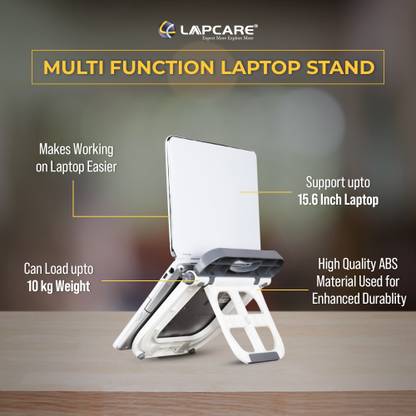 LAPCARE LMS-7001 Plastic Desk Stand Laptop Stand with Adjustable Height Compatible with Universal Laptops