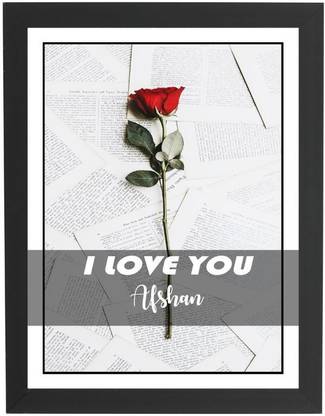 Beautum I Love You Afshan Name Love You Printed Unique Digital Reprint 9inch x 13inch Painting Model No:CMGHP000562 Digital Reprint 13 inch x 9 inch Painting