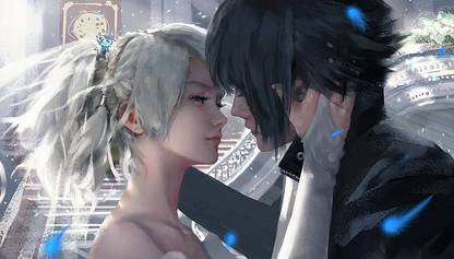 Wlop Lunafreya Nox Fleuret Noctis Final Fantasy Xv Matte Finish Poster Paper Print