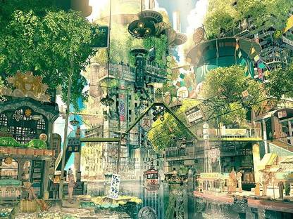 Digital Japan Fantasy City Matte Finish Poster Paper Print