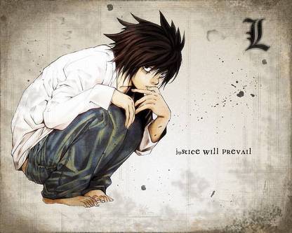 Anime Death Note Boy L Death Note Matte Finish Poster Paper Print