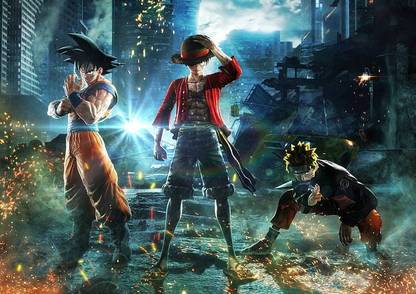 Son Goku Monkey D Luffy Uzumaki Naruto Jump Force Matte Finish Poster Paper Print