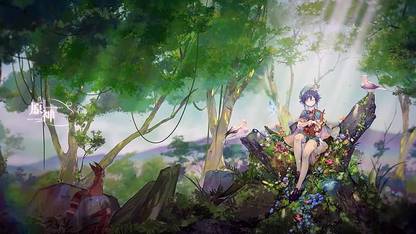 Genshin Impact Venti Genshin Impact Bard Fantasy Art Nature Matte Finish Poster Paper Print