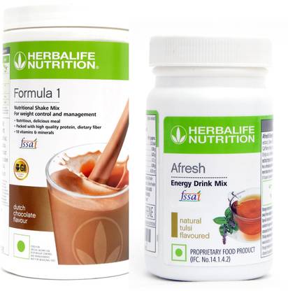 Herbalife Nutrition FORMULA 1 CHOCOLATE 500g WITH AFRESH TULSI 50 G SET OF 2 PCS Plant-Based Protein