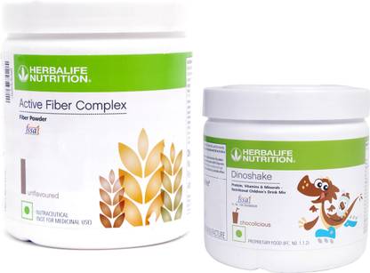 Herbalife Nutrition ACTIVE FIBER COMPLEX (200g) WITH DINOSHAKE CHOCOLATE (200g) SET OF 2PCS Plant-Based Protein