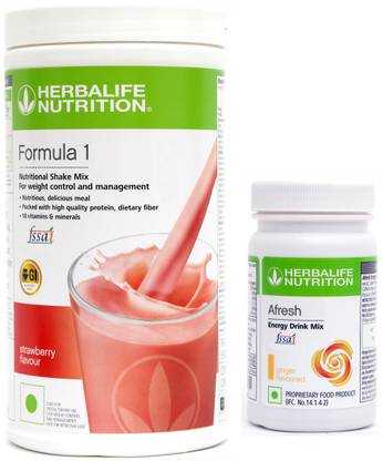 Herbalife Nutrition FORMULA 1 STRAWBERRY ( 500g) WITH AFRESH GINGER ( 50g) SET OF 2 PCS Plant-Based Protein