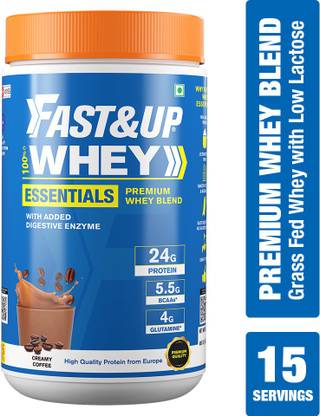 FAST&UP Whey Essentials, 24g Concentrate + Isolate Protein, 5.5g BCAA & 4g Glutamine Whey Protein