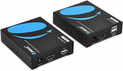 OREI HDMI Extender Over LAN, Single CAT5e/CAT6A/CAT7 Cable Uncompressed 1080p @ 60Hz - Up to 400 Ft - Supports KVM - Remote Keyboard Mouse USB Control - Digital Full HD (EX-400C-KVM) Media Streaming Device
