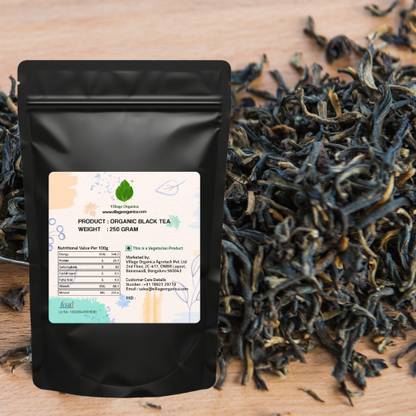Village Organica Black Tea | Natural & Fresh Black Tea Leaf | Long Black Tea Leaves (250 gm, Pack of 1) Black Tea Pouch