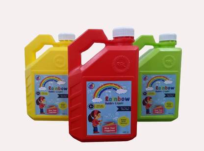 Rainbow bubbles Liquid Green, Red, &Yellow Toy Bubble Maker