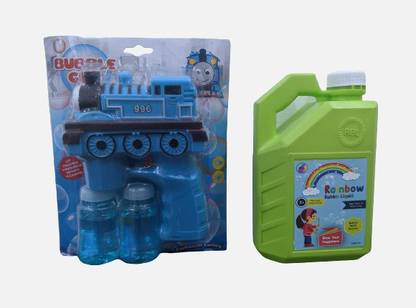 Rainbow bubbles Liquid Bubble Gun with Liquid Toy Bubble Maker