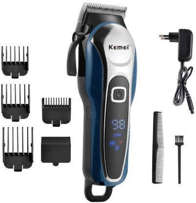 Kemei KM-1995 Rechargeable With LCD Display Runtime: 60 min Trimmer for Men (Multicolor) Runtime: 120 min Trimmer for Men & Women Trimmer 120 min  Runtime 4 Length Settings