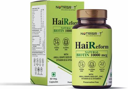 Nutrisrot HaiReform with 10000mcg Natural Biotin for Hair Growth & Anti Hairfall