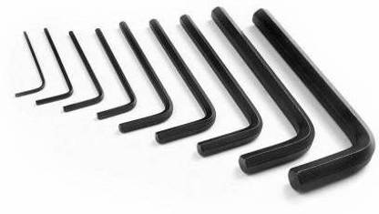 pritam global traders L-key 9 Pieces Hex Allen Key Wrench L Shape Repair Tool Set allen key set in low price Type Screwdriver Double-End Hexagon Torx Star Spanner Hand Tools Allen Key Set