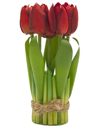 Amflix Red Tulips Artificial Flower