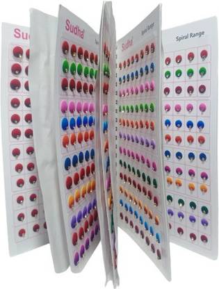 Trendy styler Sudha Shadow Design Stone Plain one stone Bindi Round Daily Use Multicolour Forehead Sticker kumkum Bridal bindi book for ladies Women & Girls 960 Bindi Forhead Multicolor Bindis  (Bindi