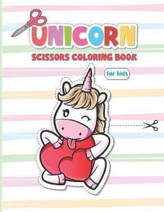 Unicorn Scissors Coloring Book For Kids
