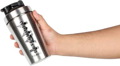 Fitastic Stainless Steel Shaker Bottle with Steel Mixing Ball(I AM Determined) 500 ml Shaker