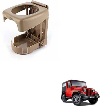 SEMAPHORE High Quality Foldable BEIGE Drink Holder For MAHINDRA THAR Car Bottle Holder