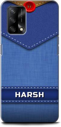 WallCraft Back Cover for OPPO F19s, CPH2223 HARSH NAME, H LETTER, BLUE, JEANS, ALPHABET, DESIGN