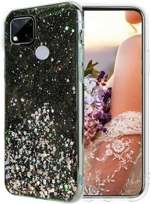 Ronnx Back Cover for Redmi 9 / 9C Luxury Fashion Non Moving Sparkling Bling Shining Glitter Stars Soft Silicone