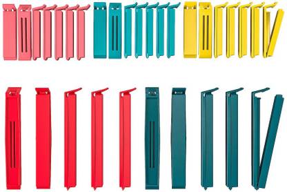 VARNA IKEA BEVARA Sealing clips (Assorted Colors) 30 Pcs (20 pcs 6 cm long and 10 pcs 11 cm long) Pack of 2 Polypropylene plastic Solid