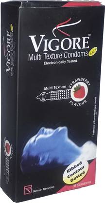 Vigore Multi Texture Condoms - Strawberry Flavour - Pack of 3 Condom