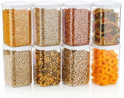 Flipkart SmartBuy Kitchen Containers Set Air Tight Plastic Storage Container Combo Boxes Dabba For Groceries  - 1100 ml प्लास्टिक ग्रोसरी कंटेनर