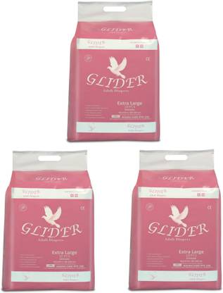 GLIDER Premium Adult Diaper - XL (Pack of 3) (Count 30) Adult Diapers - XL