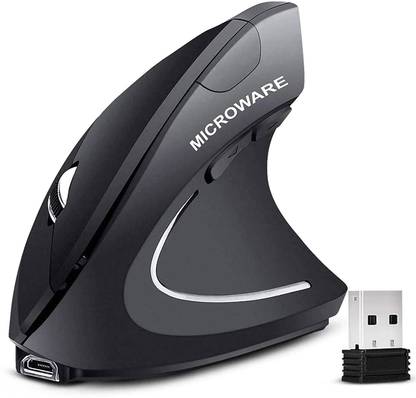 microware Ergonomic Mouse, Vertical Wireless Mouse - Rechargeable 2.4GHz Optical Vertical (Vertical-Mouse) Wireless Optical  Gaming Mouse  with Bluetooth