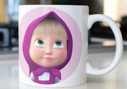 Vrantikar Masha Cute Printed Cartoon For Kids Ceramic Coffee Mug