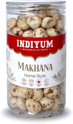 Indiyum Roasted Makhana Foxnut Home Style 90g Flavoured Makhana Snacks Jar Fox Nut