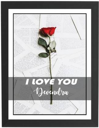 Beautum I Love You Devendra Name Love You Printed Unique Digital Reprint 9inch x 13inch Painting Model No:CMGHP004664 Digital Reprint 13 inch x 9 inch Painting
