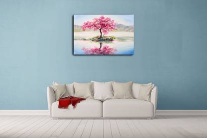 CanvasStocks Tree Bloosom Canvas Painting, 24x15 Canvas 15 inch x 24 inch Painting