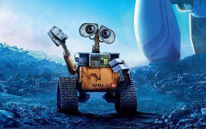 Wall E Orange Animated Tractor Matte Finish Poster Paper Print