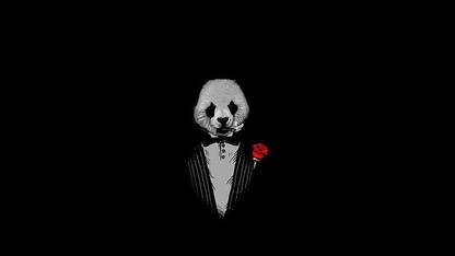Black Panda The Godfather Abstract Photography Matte Finish Poster Paper Print