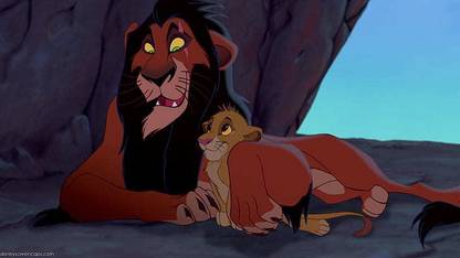 Scar And Simba Characters From The Cartoon The Lion King Matte Finish Poster Paper Print