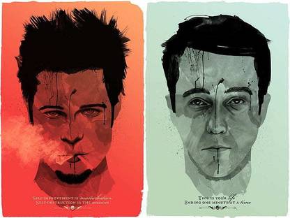 Movies Brad Pitt Tyler Durden Fight Club Matte Finish Poster Photographic Paper