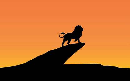 Lion King Silhouette Minimal Matte Finish Poster Paper Print