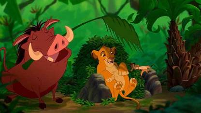 Lion King On Jungle Simba Pumbaa And Timon Desktop Wallpaper Matte Finish Poster Paper Print
