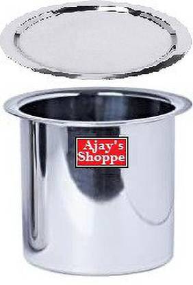 Ajay's Shoppe Premium Quality Steel Gunj with Lid 1.5 Liter Pot 15.2 cm diameter 1.5 L capacity with Lid