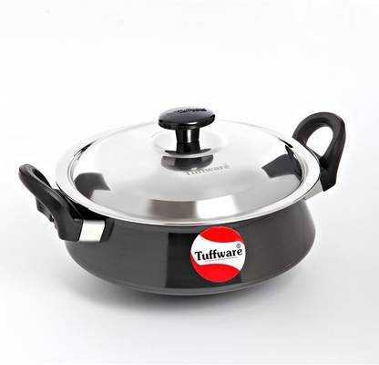 Tuffware Hard Anodised Aluminium Urli, 09 Inches Pot 22.5 cm diameter 22.5 L capacity with Lid