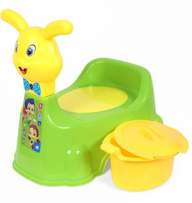 Sukhson India Rabbit Baby Potty Training Seat- Chair for Kids-Infant Potty Toilet Chair with Removable Tray for Babies|Potty Chair Cum Seat Potty Seat for Kids (Green) Potty Seat